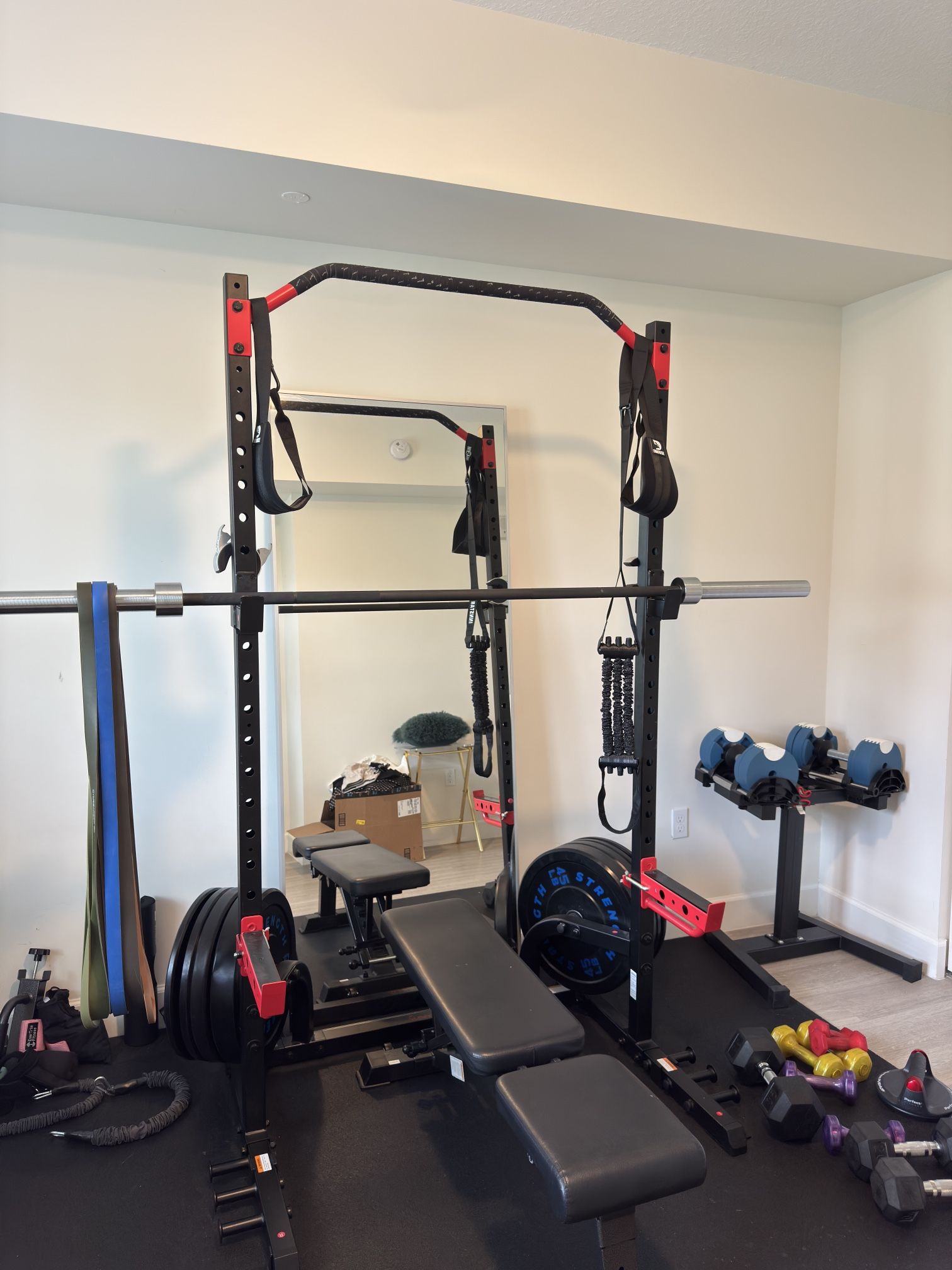 Squat rack With Weights And Dumbbell Set