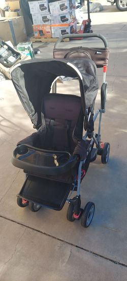 Joovy Caboose Stand On Tandem Stroller with car seat adapter $75