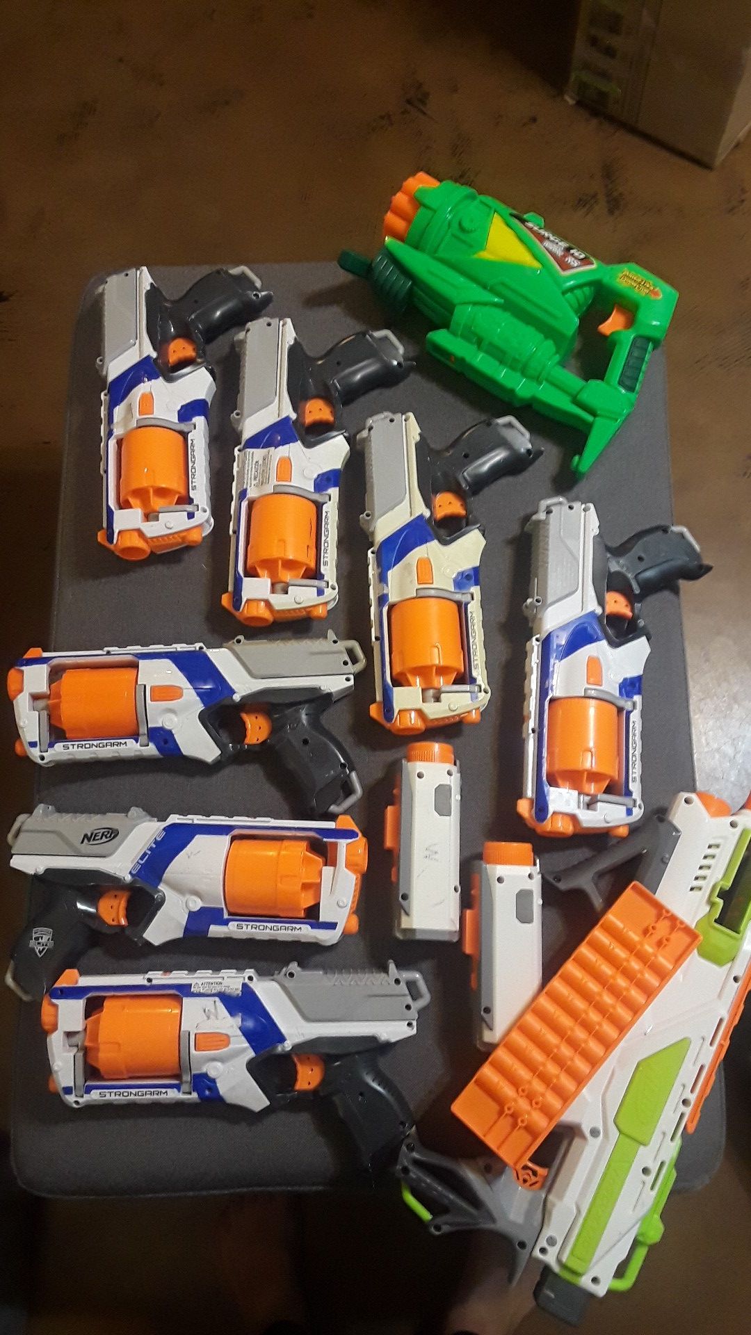 9 Nerf guns and camera