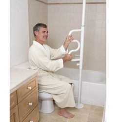 SAFETY SECURITY POLE W/ CURVE GRAB BAR