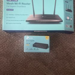 TP-Link AC1750 Archer A7 + 8 Port Gigabit Switch