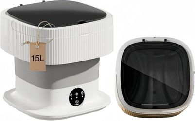 Portable Washing Machine, Mini Washer 15L High Capacity with 3 Modes Deep Cleaning for Underwear, Baby Clothes, or Small Items, Foldable Washing Machi