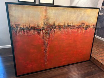 Large Abstract City Skyline Canvas Painting