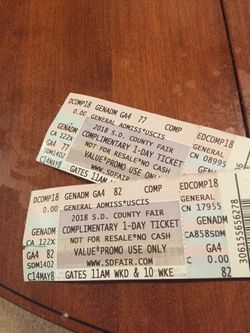 2 tickets SD County Fair