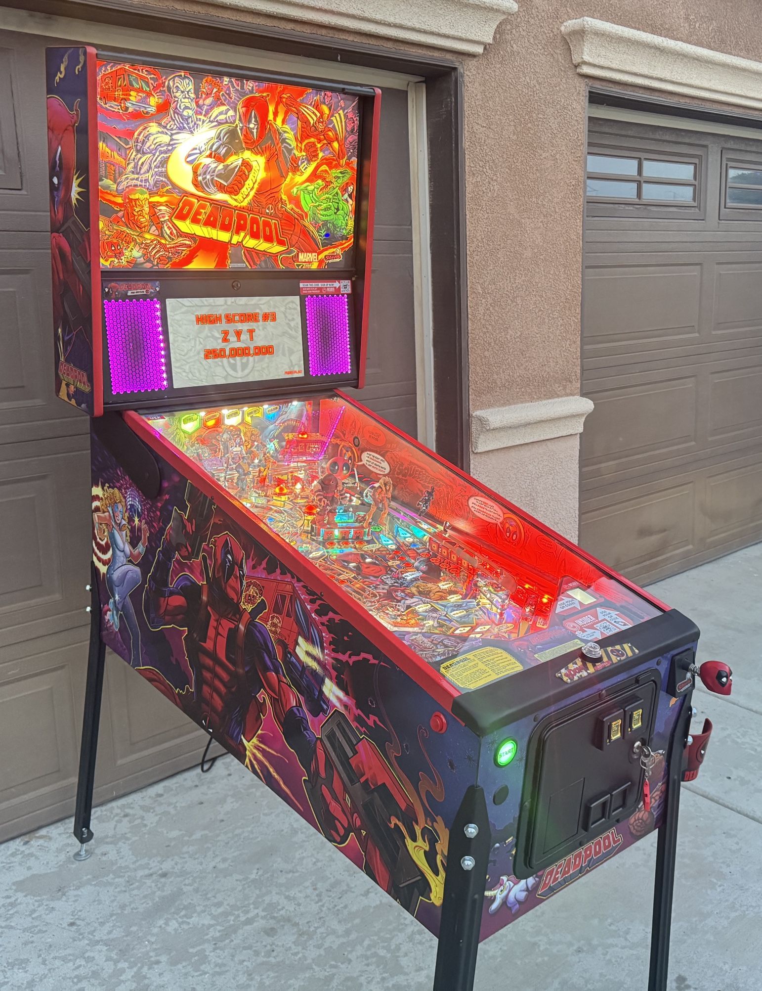 Deadpool Pro Pinball Machine With Premium Mods For Sale Or Trade
