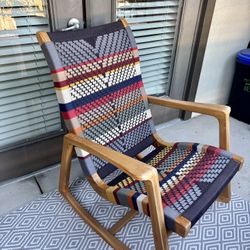 2 Teak Handwoven Rocking Chairs