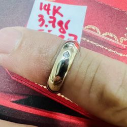 14K Solid White Gold Wedding Band 3.7Gr Size 7