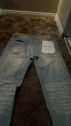 Purple jeans with bag