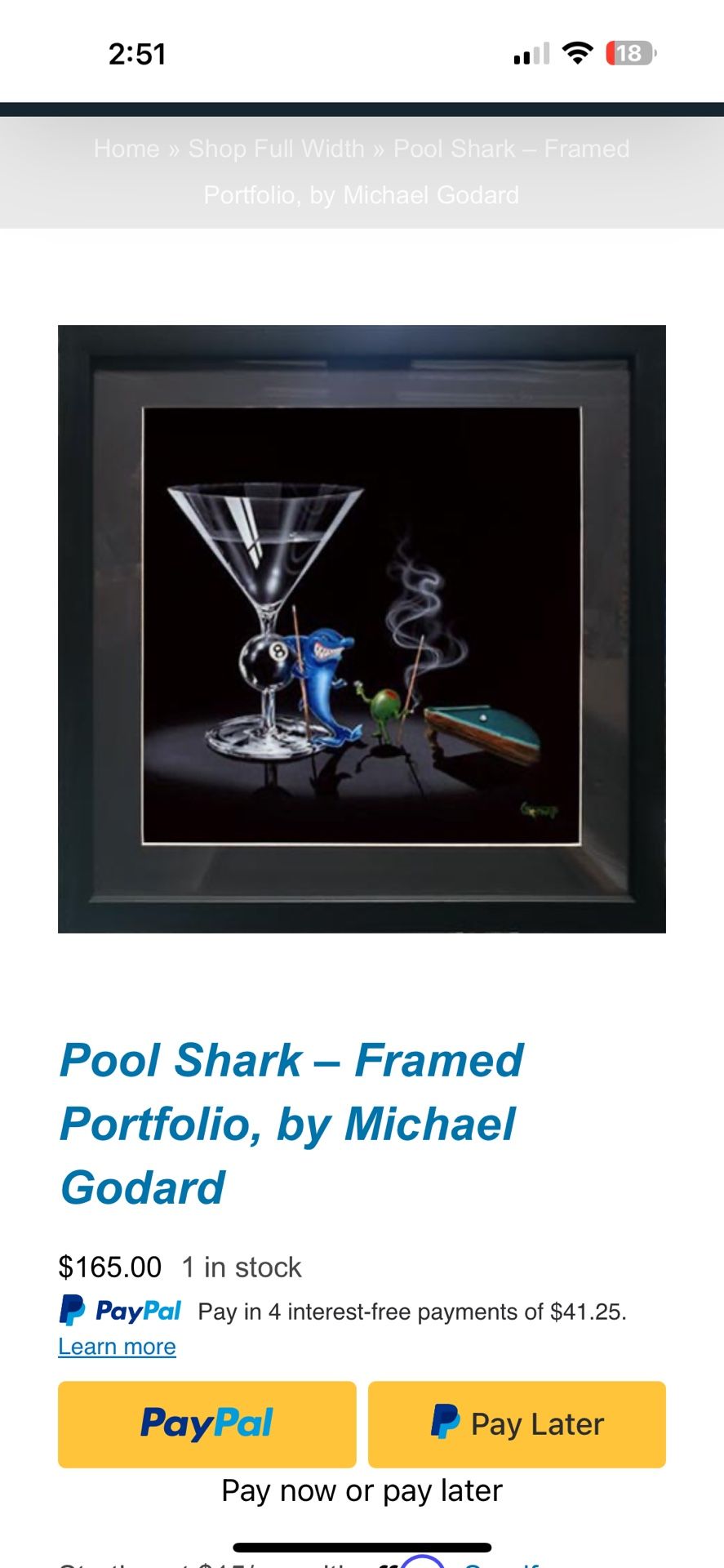 Michael Goddard picture frame