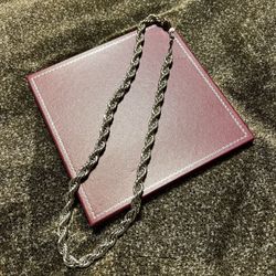 Silver Thick Rope Necklace 