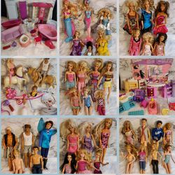 Huge Lot Vintage Barbie Dolls Ken Rare baby Clothing Horses Mermaid Disney accessories Salon 