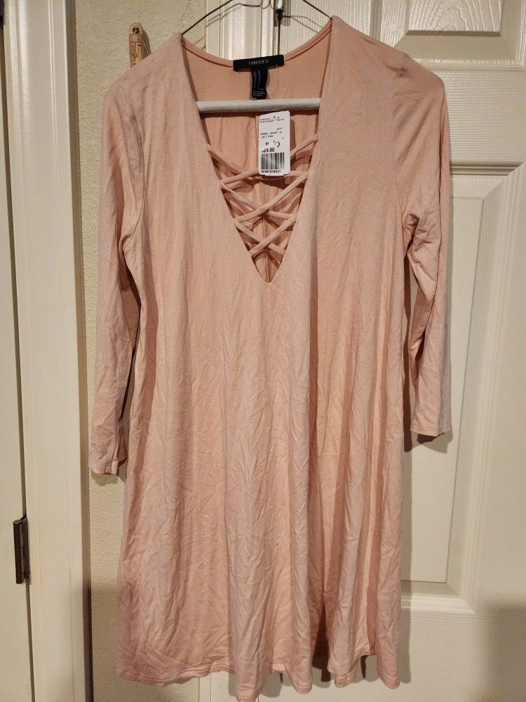 Womens Forever 21 Short Light Pink Dress