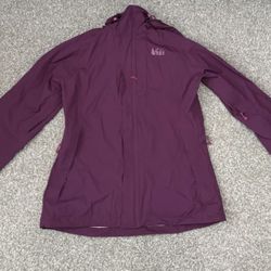 REI Jacket Womens Small Mage Windbreaker Rain Coat E1 Elements Hooded Zip Pocket