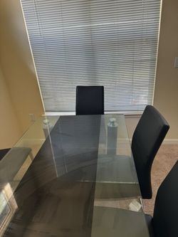 Glass Top Dining Table with Chairs