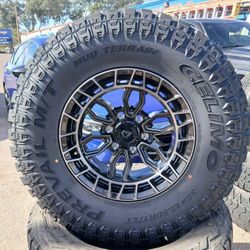 17x9 Arena Wheels Glossy Black On 35s Mud Terrain✅️‼️