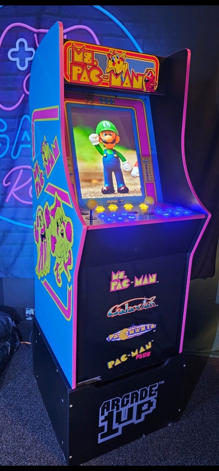 Retro Ms Pac Man Arcade1up Cabinet With Over 15,000 Video Games