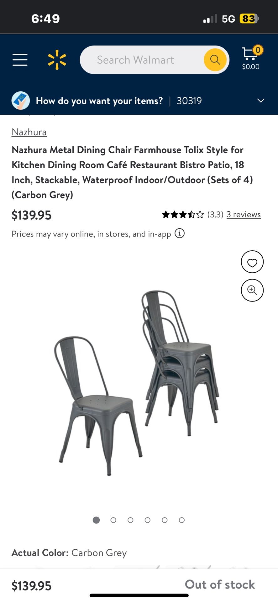 Nazhura Metal Dining Chair Farmhouse Tolix Style for Kitchen Dining Room Café Restaurant Bistro Patio, 18 Inch, Stackable, Waterproof Indoor/Outdoor (