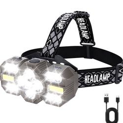 Brand New     Headlamp Rechargeable, 14 LED 22000 High Lumen Super Bright Head Lamp with Red Light, Waterproof Lightweight Head Light, 8+2 Modes Foreh
