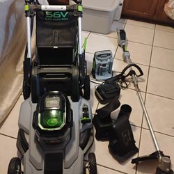 Ego Power Lawnmower And Grass Trimmer