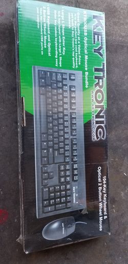 KEY TRONIC KEYBOARD & OPTICAL 2 BUTTON WHEEL MOUSE (NEW)