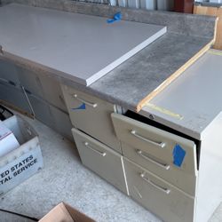 Modular Desk With Storage Cabinet 