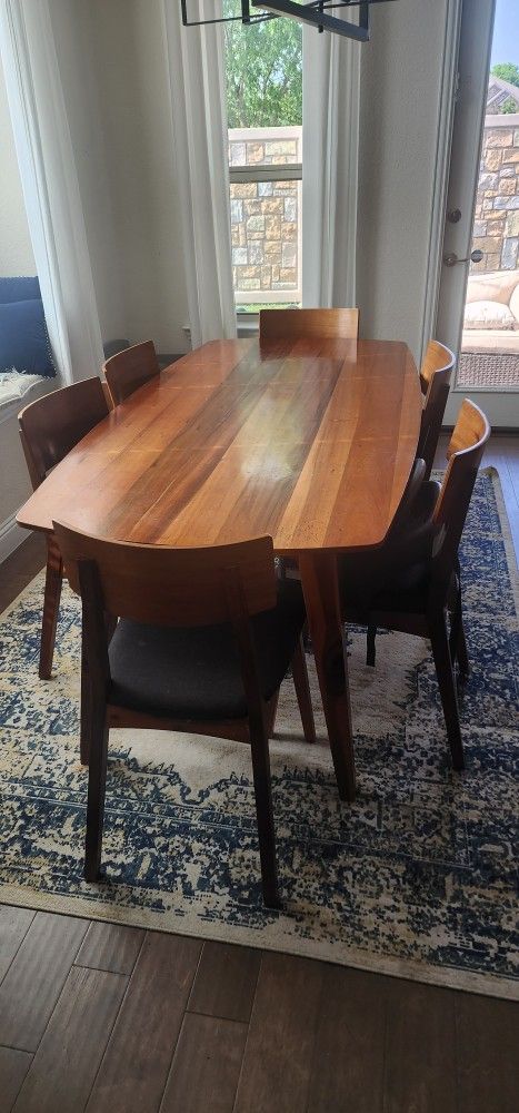Mid Century Dining Table Set (Table & 6 Chairs)
