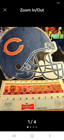 UNIQUE, VTG, NFL, (1984/5) SUPERBOWL CHAMPIONS XX, CHICAGO BEARS: 10 MINT, UNCUT SEASON TICKET SHEET, FIRM.