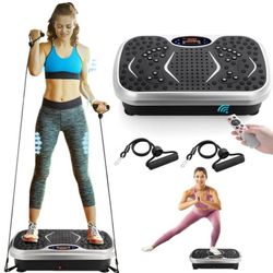 Vibration Plate Exercise Machine Whole Body Shaker w/ 2 Resistance Bands, Home W