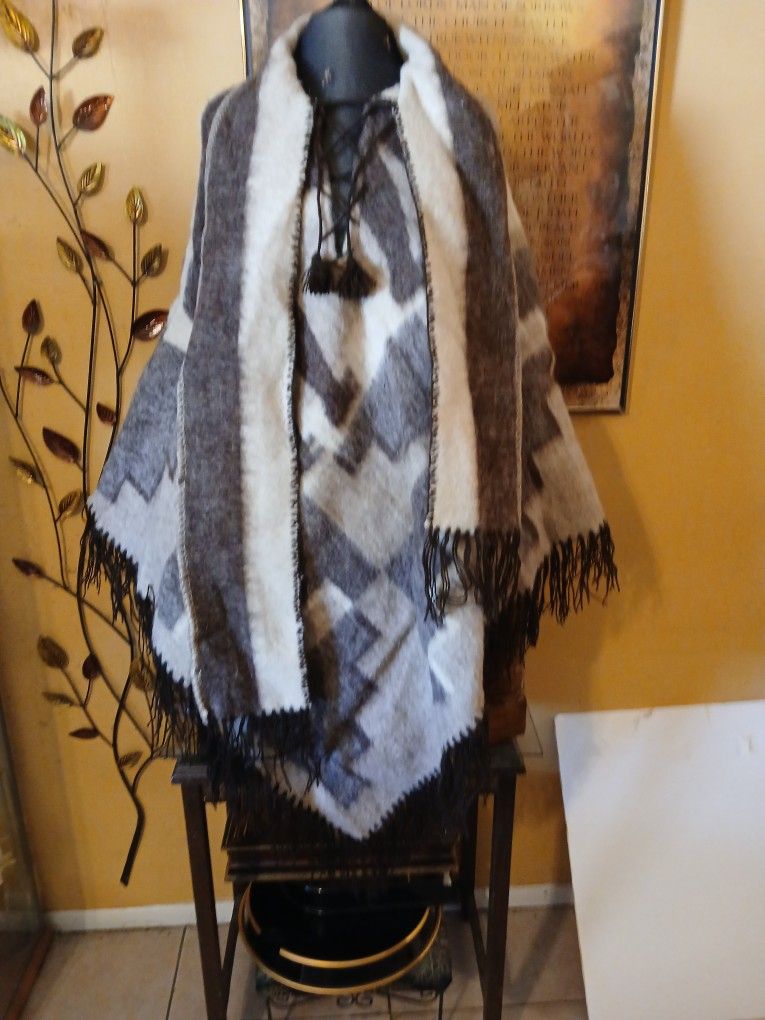Vintage Wool Unisex Poncho
