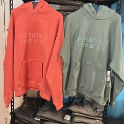 Coral Color Essentials Hoodies 