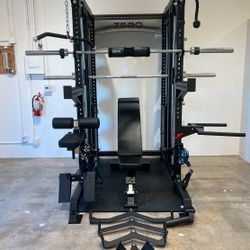 ‼️FREE DELIVERY/INSTALLATION ‼️Smith Machine 500 | Adjustable Bench | 245lb Cast Iron Olympic Weights | 7ft Olympic Bar | Fitness | Gym Equipment 
