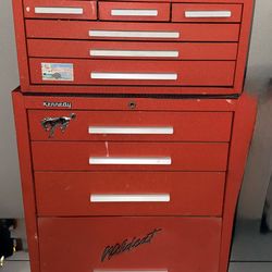 Vintage, Red 2-Tier 10  Drawer Kennedy Tool Box (Empty)