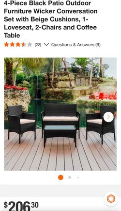 Outdoor wicker patio set