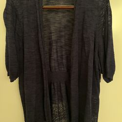 Charter club navy blue open-front cardigan sweater