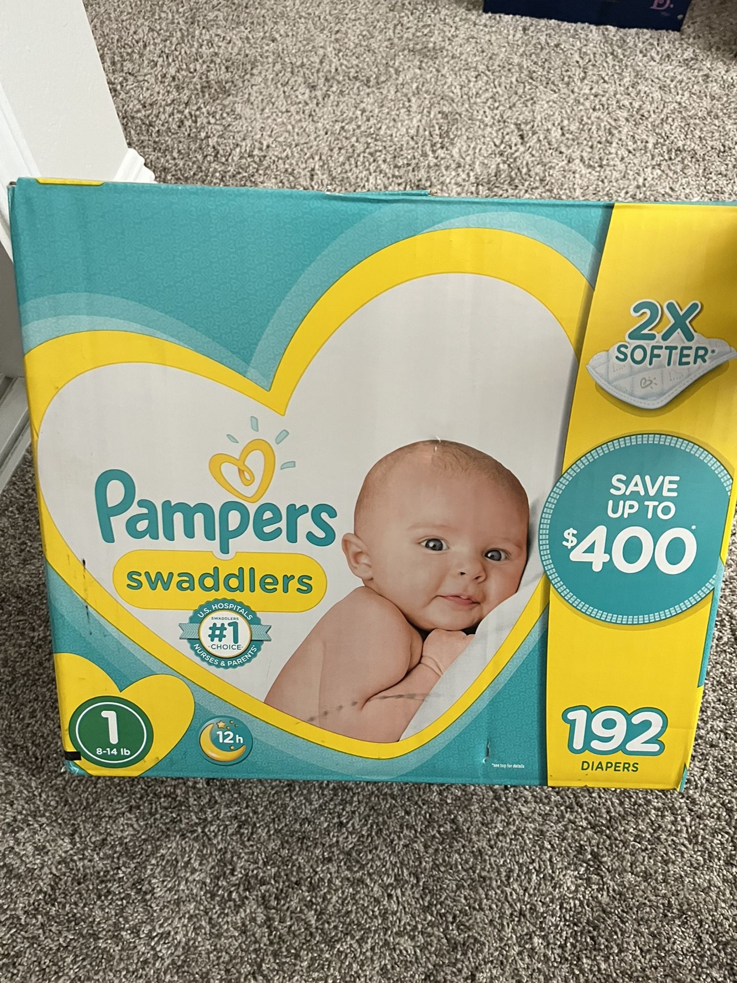 Jumbo Box Brand New Pampers Swaddlers Size 1