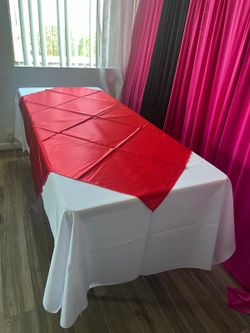 Renta De Manteles Con Diamante Para Mesa Rectangular