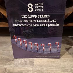 Christmas Candy Cane LED Lawn Stakes 