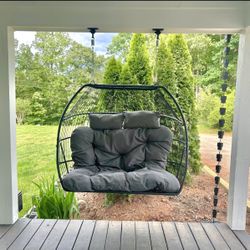 Gray  2 Seater Hanging Egg Chair