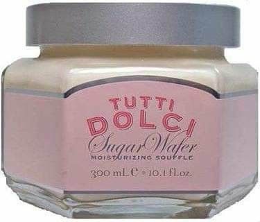 NEW BATH AND BODY WORKS TUTTI DOLCI SUGAR WAFER MOISTURIZING SOUFFLE BODY LOTION CREAM IN GLASS JAR 10.1 oz