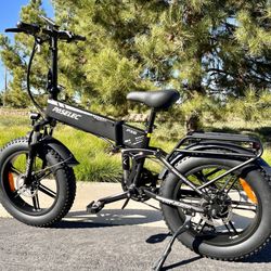 NEW 1000 Watt Electric Folding Bike, Power regen Tech, Fat Tire, Full Suspension(Black-OR-Army Green)PX6 Pro Paselec ⚡️
