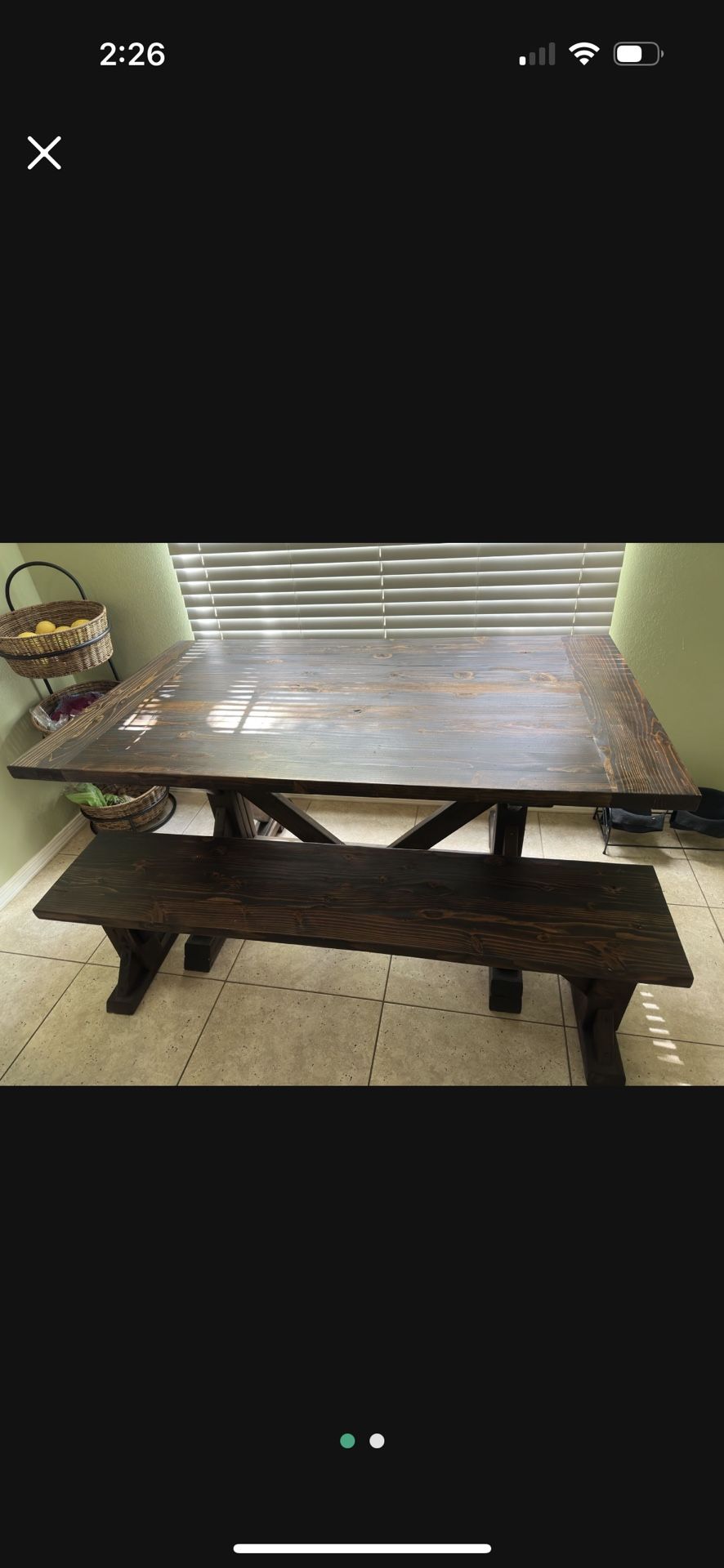 Solid Wood Table And Bench