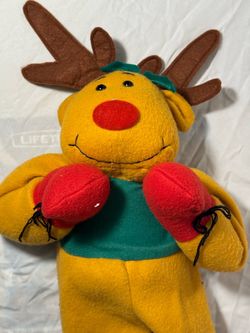 Reindeer Plush Stuffed Animal with Boxing Gloves