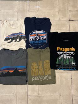 Patagonia organic cotton graphic tshirts size Small one Large