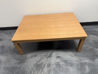 Low Rectangular Light Wood Coffee Table