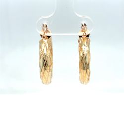 14Kt Yellow Gold Hollow Hoop Earrings 2.45g 4.5x25 21972390