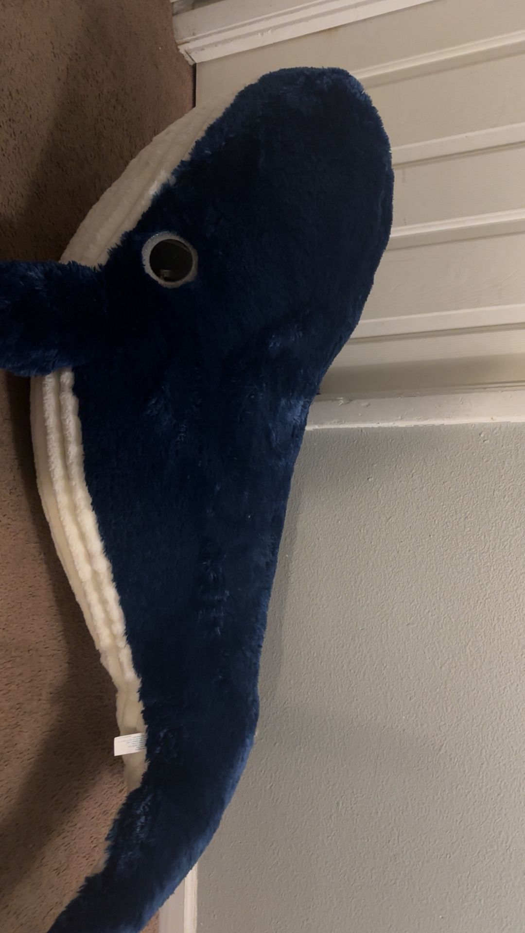 Big blue whale stuffed animal