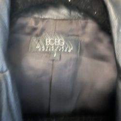 bcbg leather jacket long jacket