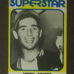 1980 Superstar Sanford Sandy Koufax Brooklyn Los Angeles L.A. Dodgers #16 Pitcher Baseball Card Vintage Collectible Sports MLB Special