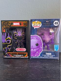Thor Art Series Funko Pop and Black Panther Funko Pin