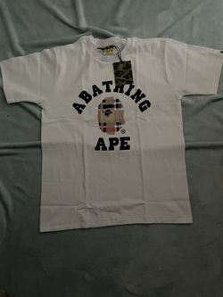 White Small Face Burberry Bape Shirt